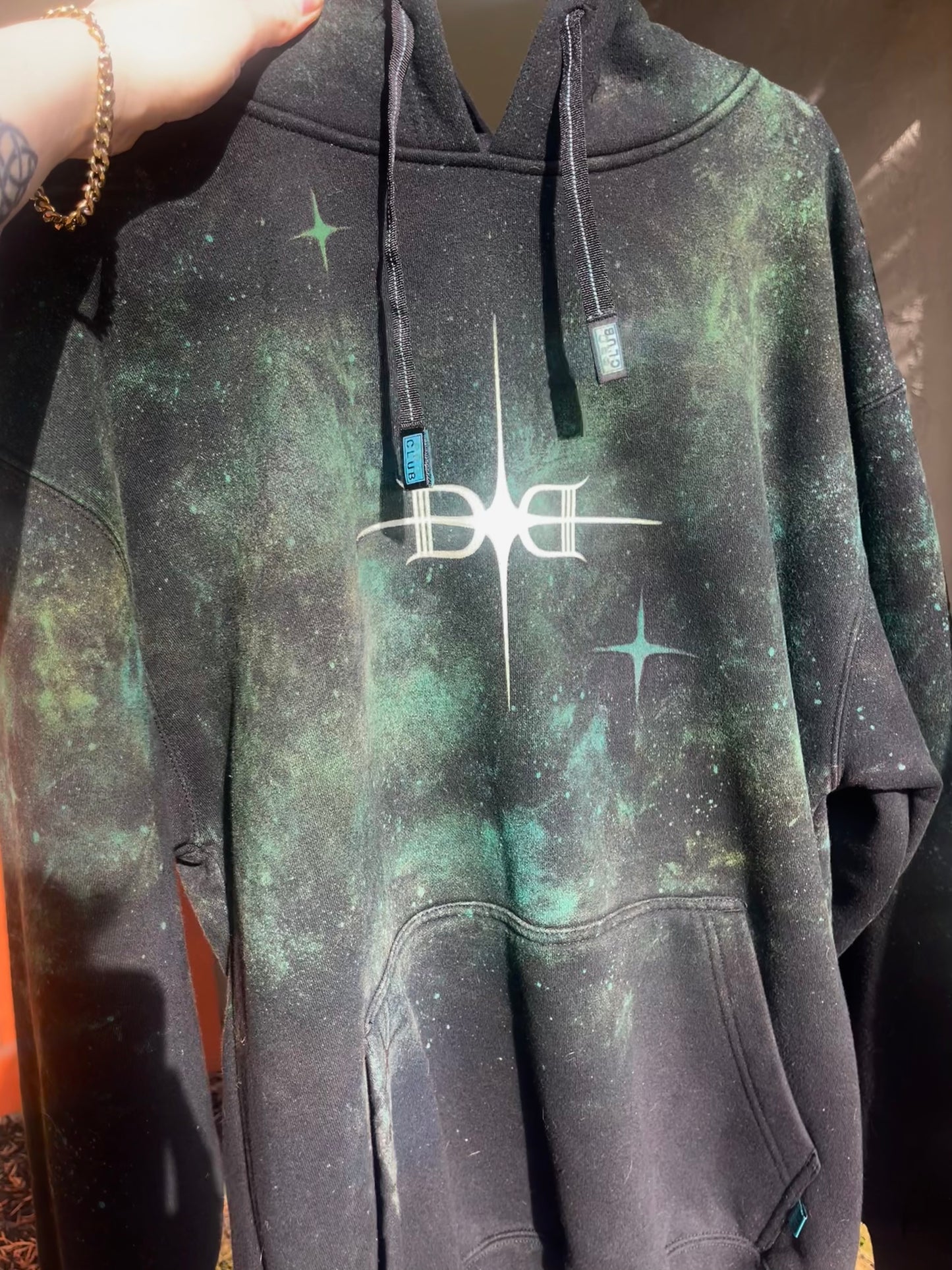 Galaxy - 2 Color - Custom Reverse Dyed, Glow Star Hoodie