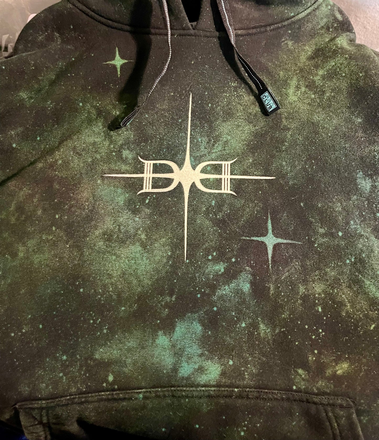 Spiral - 2 Color - Custom Reverse Dyed, Glow Star Hoodie