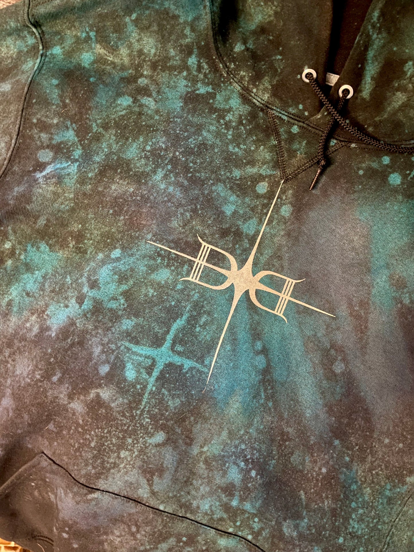 Galaxy - 2 Color - Custom Reverse Dyed, Glow Star Hoodie