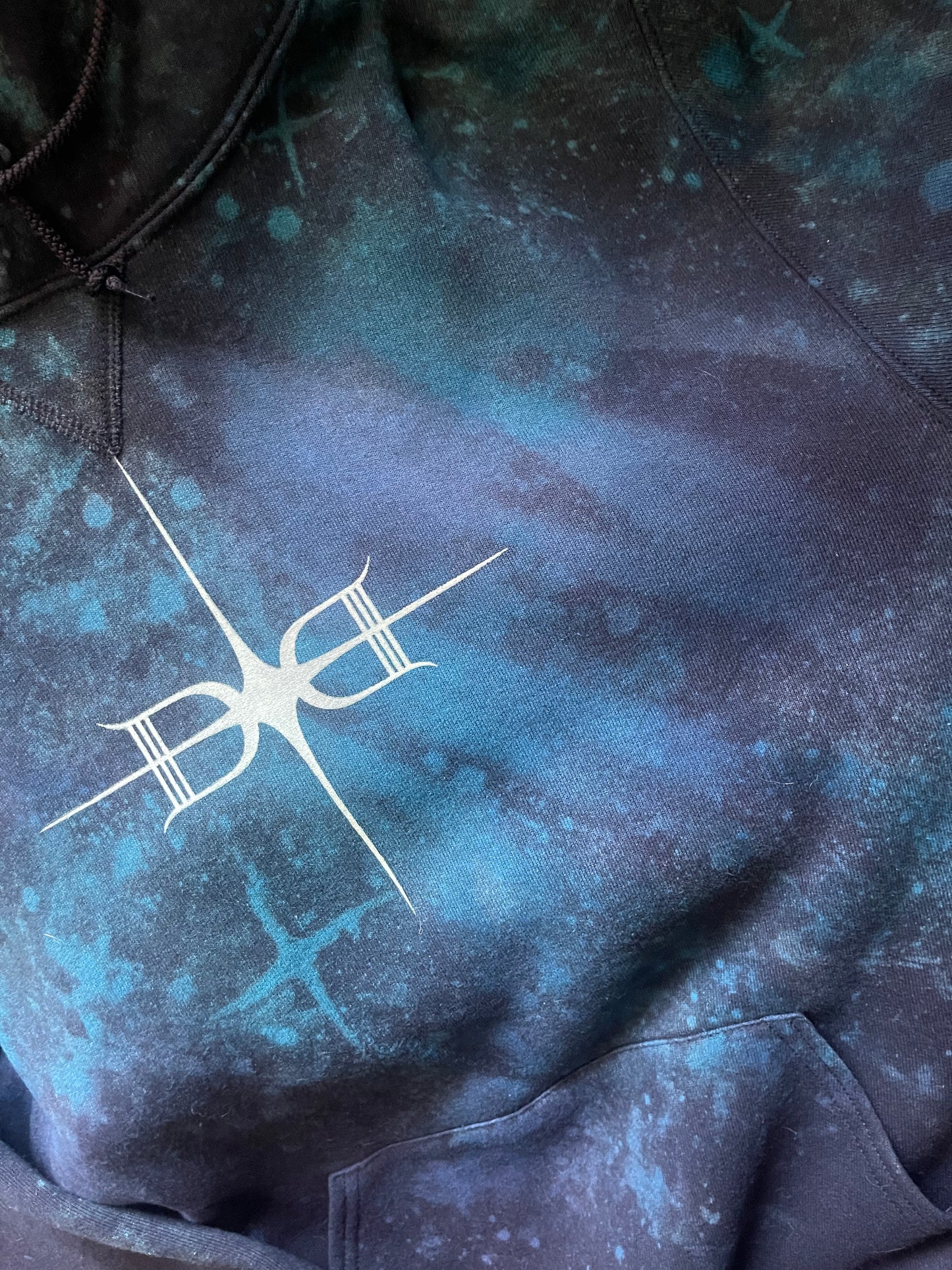 Spiral - 2 Color - Custom Reverse Dyed, Glow Star Hoodie