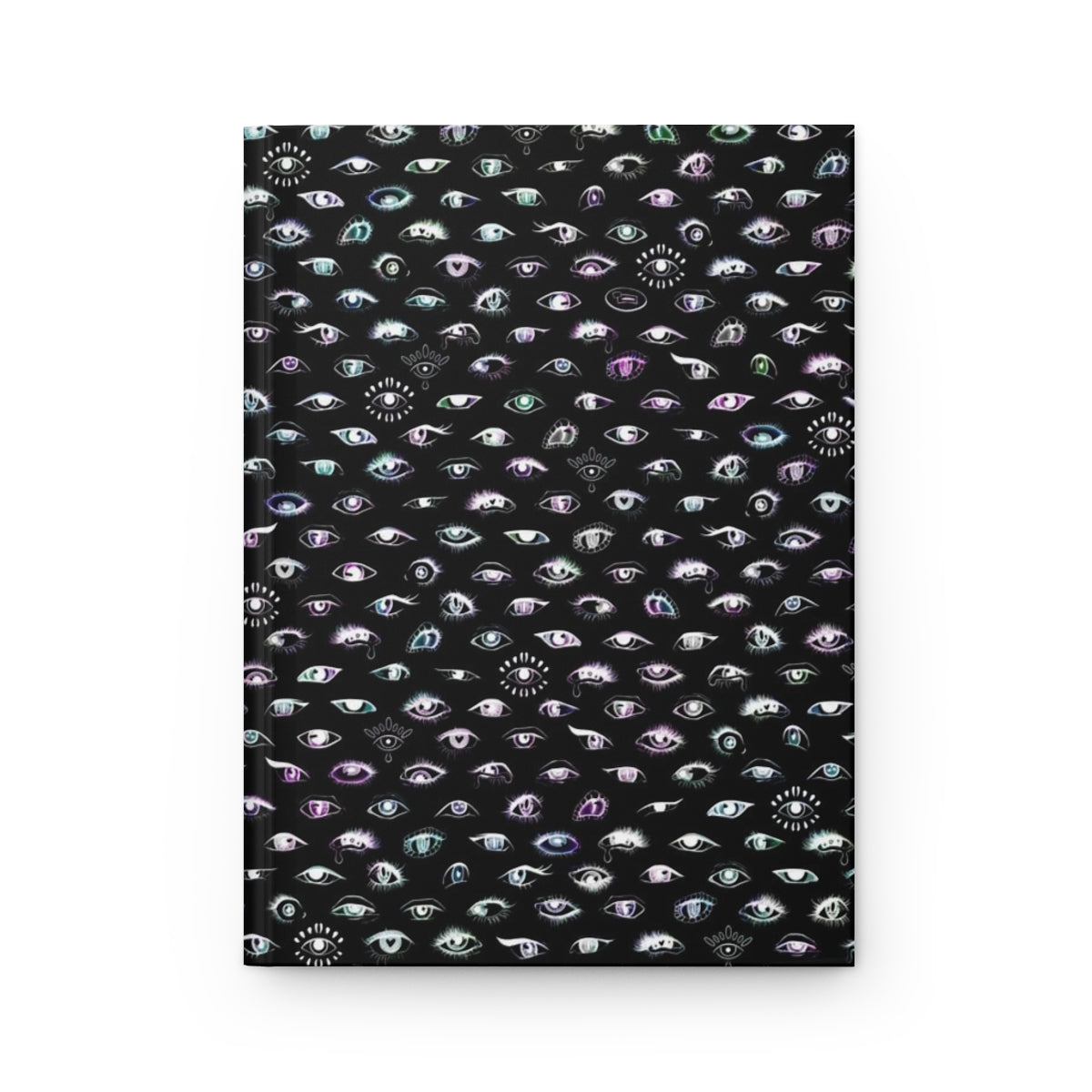 Hyper White Eyes on Black Notebook