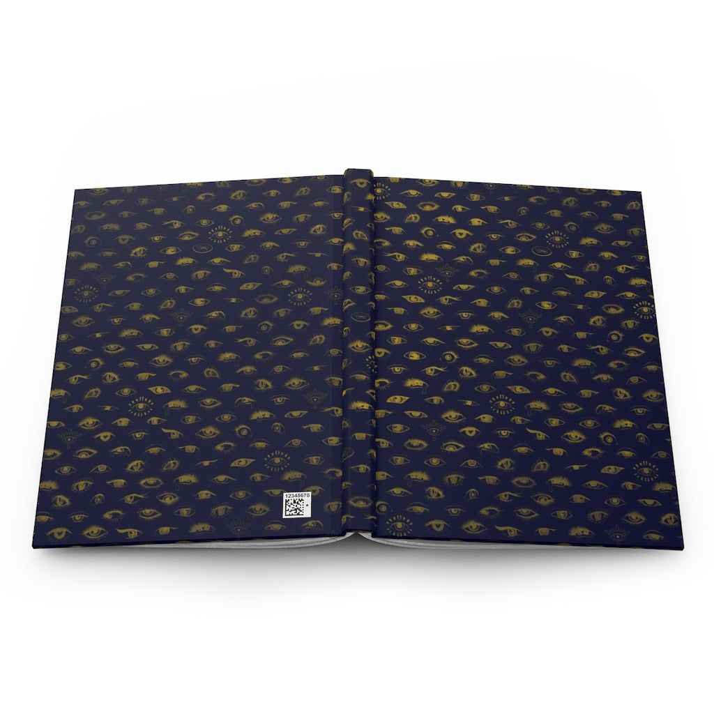 Gold Eyes on Blue Hardcover Notebook