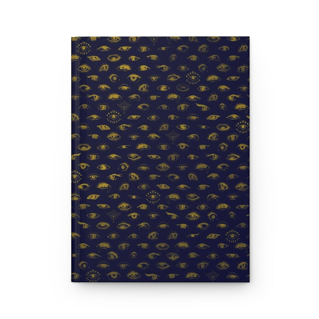 Gold Eyes on Blue Hardcover Notebook