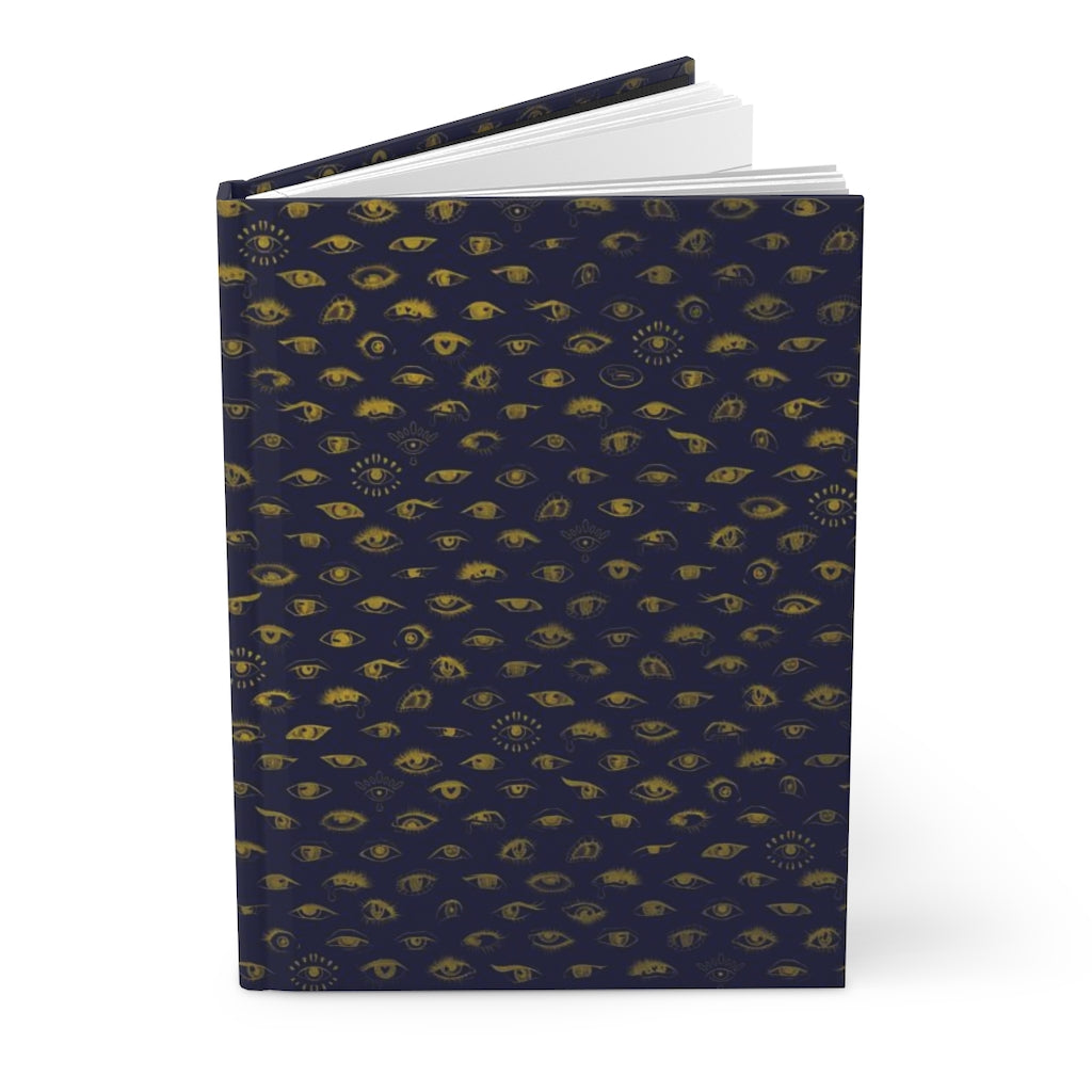 Gold Eyes on Blue Hardcover Notebook